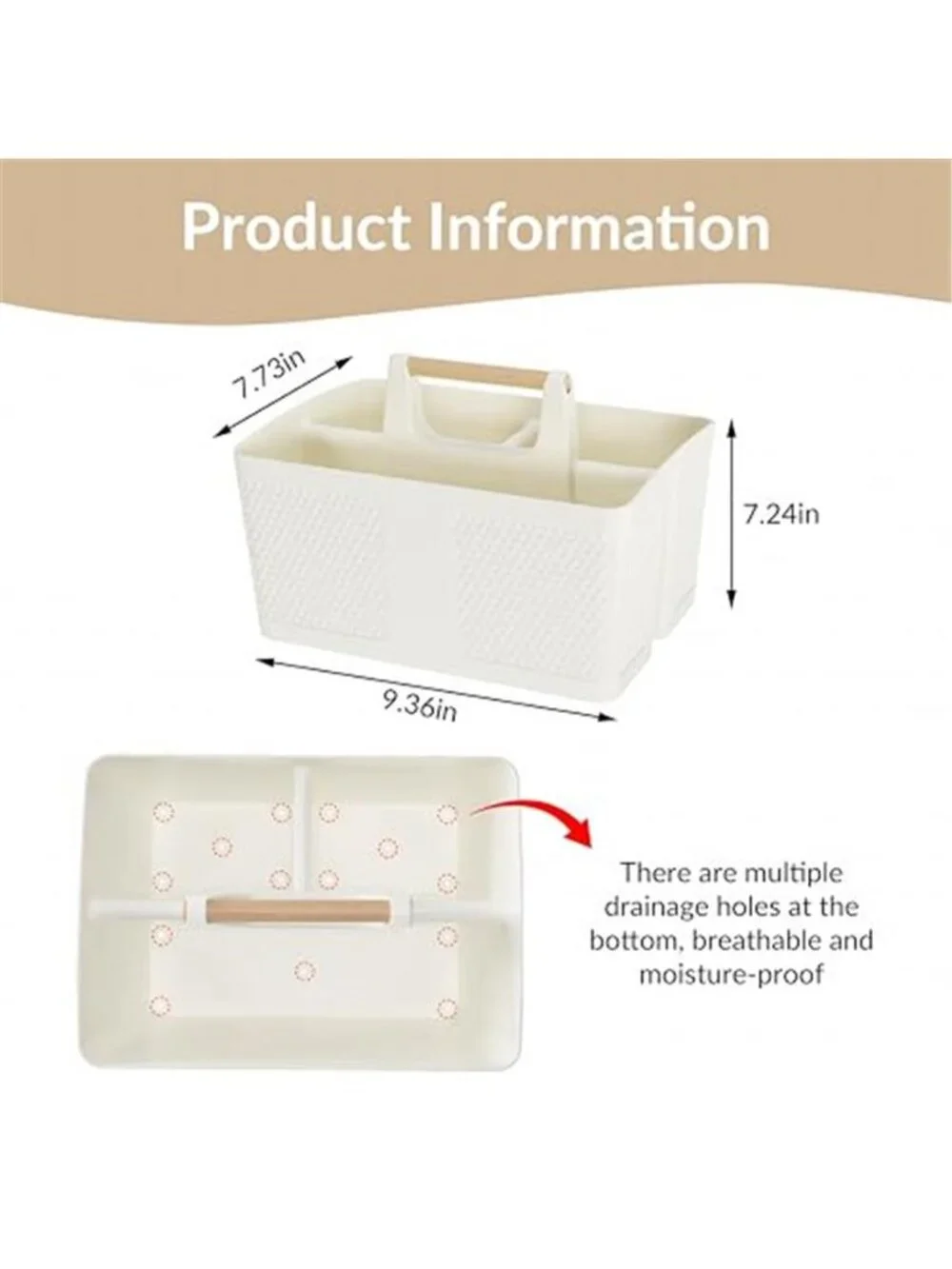 Portable Shower Caddy Organizer Plastic Basket With Handle Dorm Bathroom